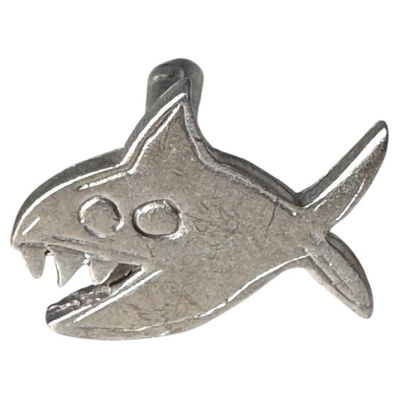 Jackie Spector Pewter Shark cufflinks pair silver - Picture 1 of 4